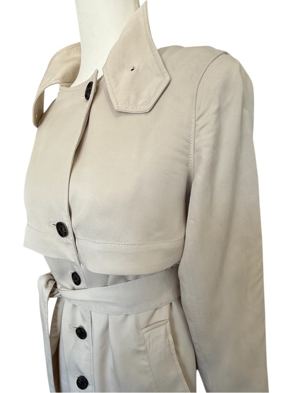 Banana Republic TENCEL Lyocell Lightweight Belted Trench Coat XS - Picture 8 of 13